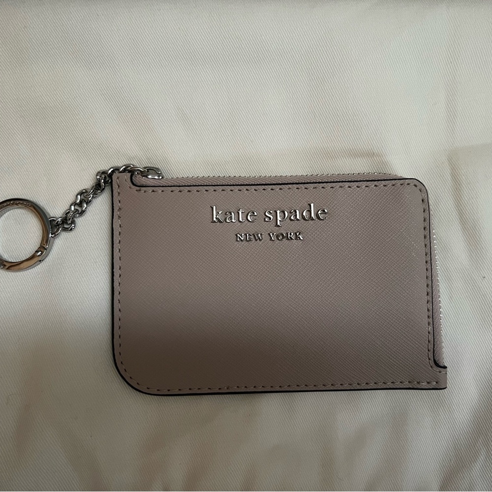 Kate Spade Gray Card Holder Keychain